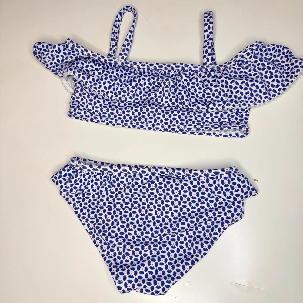 Janie and Jack Blue and White Kids Swim Set Size 5 GUC